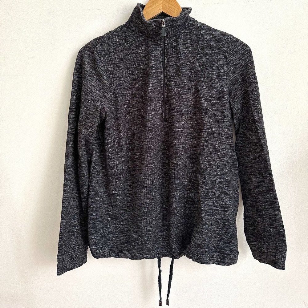 Jones New York Signature Women's Gray 1/4 Zip Activewear Sweatshirt Top Size S
